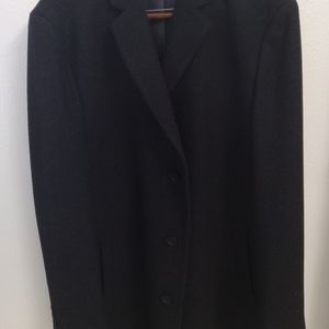Pronto Uomo 46 Long, Wool Blend, charcoal Mens overcoat